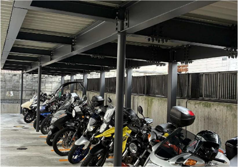 国土交通省の事例集に掲載された京都市の自動二輪車駐車場の設置事例1